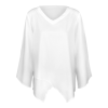 Custom Women's V Neck Bell Sleeve Asymmetrical Hem Chiffon Blouse Top