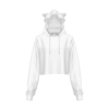 Custom Women's Cat Ear Cropped Hoodie with Drawstring and Cuffs