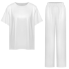 Custom Women Crew Neck Short Sleeve 2 Piece Pajama Set