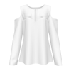 All Over Print Women's Round Collar Half Zipper Long Sleeve Ribbed T-shirt