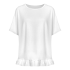 Custom Women's  Crew Neck Ruffled Hem T Shirt