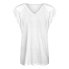 Custom Women's V Neck Ruffle Short Sleeve Loose Casual Tunic Top