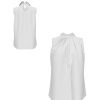 All Over Print Women's Lapel Sleeveless Ruffle Tie Tank Top