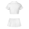Custom Women's Tie Front Crop Top & Pleated Skirt