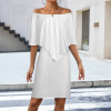 Custom Women's Off Shoulder Layered Ruffle Mini Dress