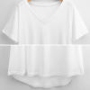 Custom Women's Ice silk V Neck Short-sleeve T Shirt