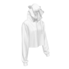 Custom Women's Cat Ear Cropped Hoodie with Drawstring and Cuffs