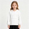 Girls' double layer zipper half cardigan with front pocket hoodies