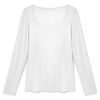 Custom Women Square Neck Long Sleeve Slim Cropped Top