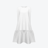 Custom Women's Crew Neck Sleeveless Ruffled Hem Dress With Back Zipper