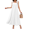 Custom Women Square Neck Tie Strap Loose Maxi Dress