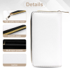 Custom Large Capacity Zip Around Wallet PU Leather Clutch Purse With Multi-Layer Slots