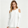 All Over Print Women's Round Collar Half Zipper Long Sleeve Ribbed T-shirt
