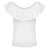 Girl's Ruffled Collar Short Sleeves T Shirt