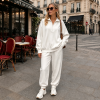 Custom Women's Lapel Sweatshirt Set with Pockets & Cuffed Ankles