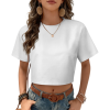 Custom Women's Short Sleeve Crew Neck Cropped Tee Crop T Shirt