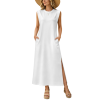 Custom Women's Sleeveless Loose Vest Slit Maxi Dress