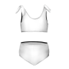 Custom Kids Tie Shoulder High Waist Two Piece Bikini Set