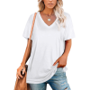 Custom Women's Ice silk V Neck Short-sleeve T Shirt