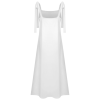 Custom Women Square Neck Tie Strap Loose Maxi Dress