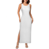 Custom Women's Sleeveless Maxi Dress Round Neck Bodycon Side Slit Dress