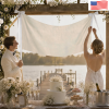 Cotton Linen Tapestry with Satin Ribbons 50x15inch|Ship From USA