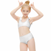 Custom Kids Tie Shoulder High Waist Two Piece Bikini Set