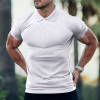 Custom Men's  Short Sleeve Button Up Casual Polo Shirt