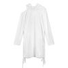 Custom Women's Cold Shoulder Drawstring Long Sleeve Hoodie Dress