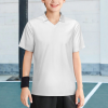 Custom Kids' Polo Shirt V Neck Short Sleeve Striped Trim Sports Top