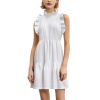 Custom Women's Ruffle Trim Sleeveless Mock Neck Loose Fit Mini Dress
