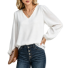 Custom Women's V-neck lantern long-sleeved top