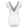 Custom Specialized Women's Ruffle Sleeve V-Neck One-Piece Swimsuit