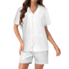 Custom Women's Silk Short Sleeve V Neck Pajama Sets