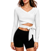 Custom Women's Bow-tied fine band long-sleeved Top