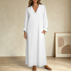 Custom Womne's Long Sleeve suit collar Maxi Shirt Dress