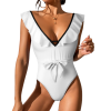 Women's Ruffled V-Neck One-Piece  Swimsuit
