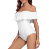 All Over Print Women's Off Shoulder Ruffle One Piece Swimsuit