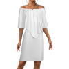 Custom Women's Off Shoulder Layered Ruffle Mini Dress