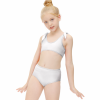 Custom Kids Tie Shoulder High Waist Two Piece Bikini Set
