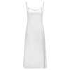 Custom Women's Satin Slip Dress Cowl Neck Spaghetti Strap High Slit Maxi Dress