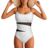 Custom Women's Mesh Splicing One Piece Swimsuit