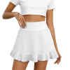Custom Women's High Waist Tennis Skirt Pocketed Ruffle Hem Athletic Skort