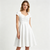 All Over Print Women's Long Dress with Front Chest Pleats