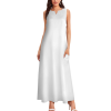 Custom Sleeveless Women's V Neck Pocketed Loose Fit Maxi Dress