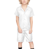 Older Kids Custom Pajama Set Collared Top With Shorts For Boys