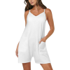 Custom Women's Spaghetti Strap V Neck Pocketed Loose Fit Romper