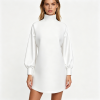 All Over Print Women's High Stacked Collar Long Sleeve Casual Dress