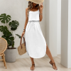 Custom Womens Spaghetti Strap Tie Waist Midi Dress