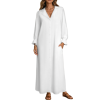 Custom Womne's Long Sleeve suit collar Maxi Shirt Dress